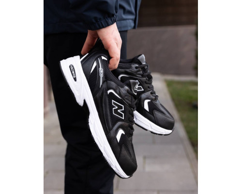 Кросівки літо вставки сітка New Balance 530 колір чорний