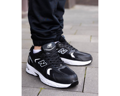 Кросівки літо вставки сітка New Balance 530 колір чорний