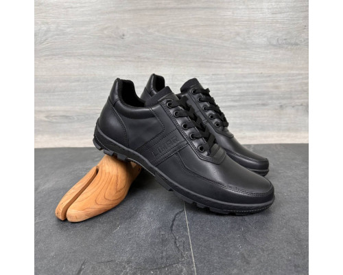 Кроссовки демисезонные из натуральной кожи цвет черный