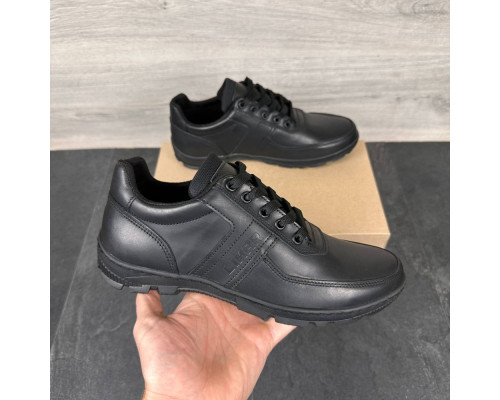 Кроссовки демисезонные из натуральной кожи цвет черный