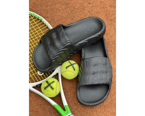 Шлепанцы ребристые черные