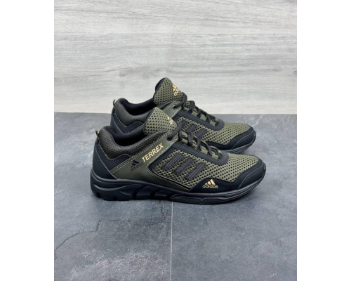 Летние кроссовки Adidas сетка цвет олива