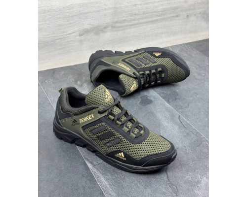 Летние кроссовки Adidas сетка цвет олива