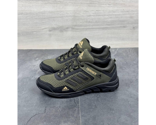 Летние кроссовки Adidas сетка цвет олива