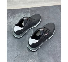 Шкіряні демісезонні кросівки Reebok колір чорний, сірий, білий