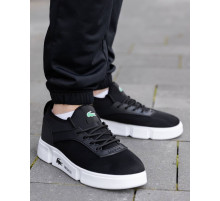 Кросівки літні Lacoste сітка колір: чорний - білий