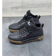 Черевики зимові матеріал нубук утеплювач натуральна шерсть  чорні