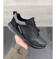 Демисезонные кожаные кроссовки Reebok черные