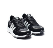 кожаные кроссовки Adidas цвет черный, белый