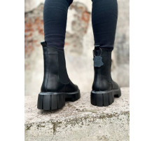 Жіночі черевики Челсі зимові шкіра хутро