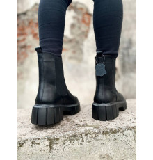 Жіночі черевики Челсі зимові шкіра хутро