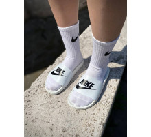 Женские шлепанцы Nike white black logo