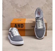 Демісезонні шкіряні (замш) кеди Vans сірі