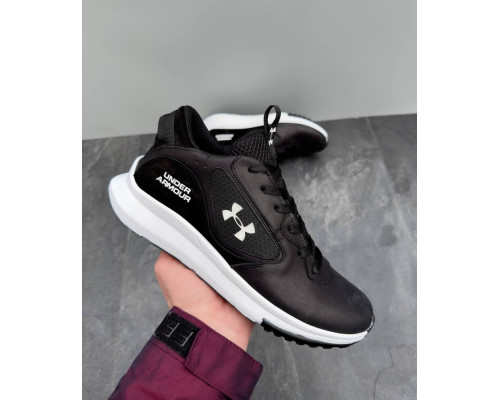 шкіряні демісезонні кросівки Under Armour колір: чорний білий