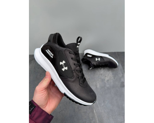 шкіряні демісезонні кросівки Under Armour колір: чорний білий