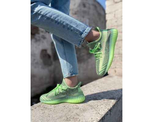 женские кроссовки adidas yeezy boost 350 лимонные