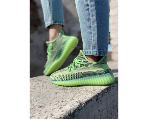 женские кроссовки adidas yeezy boost 350 лимонные