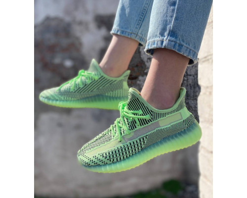 женские кроссовки adidas yeezy boost 350 лимонные