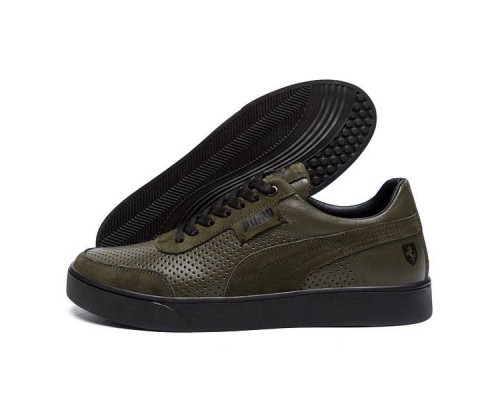 Летние кожаные кеды Puma перфорация масла