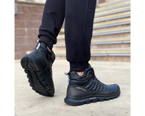 Зимние кожаные ботинки Calvin Klein черные