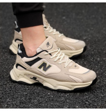 Кроссовки New Balance замш/кожа/3D сетка цвет бежевый, черный