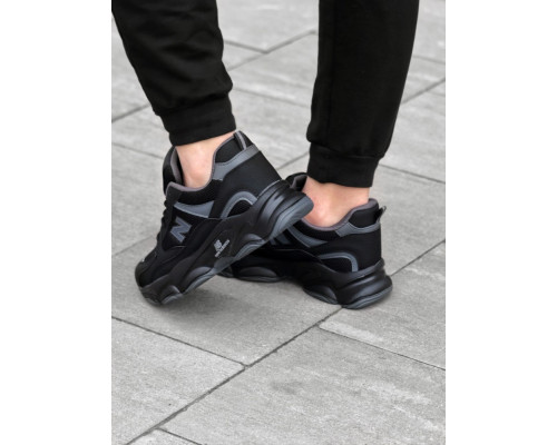 Кросівки New Balance замш/шкіра/3D сітка колір чорний