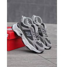 Кросівки New Balance замш/шкіра/3D сітка колір білий, сірий, чорний
