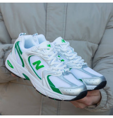 Літні кросівки New Balance колір білий/зелений