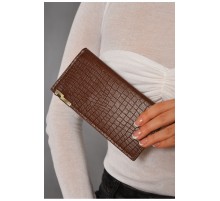 Кошелек женский из экокожи коричневого цвета 191200L