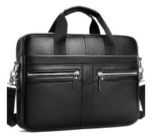 Чоловіча сумка для ноутбука та документів 39x28×8, портфель для офісної роботи, чорний