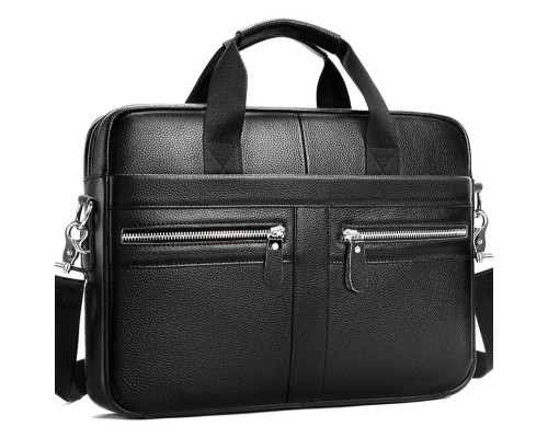 Чоловіча сумка для ноутбука та документів 39x28×8, портфель для офісної роботи, чорний