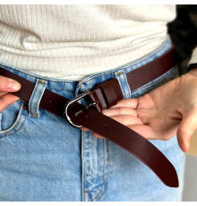 Класичний ремінь в кольорі бордо