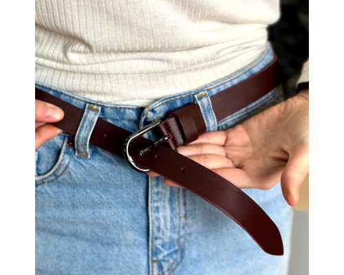 Класичний ремінь в кольорі бордо