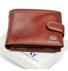 Класичне чоловіче портмоне з натуральної шкіри ST Leather В 102 Коричневий