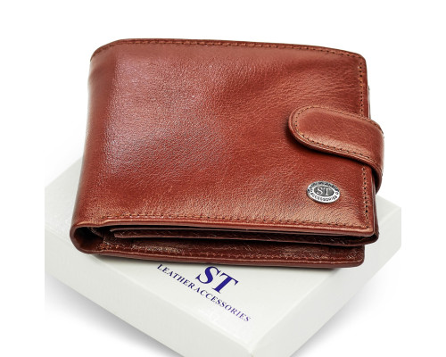 Класичне чоловіче портмоне з натуральної шкіри ST Leather В 102 Коричневий