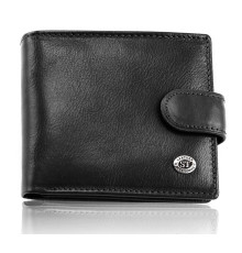 Класичне чоловіче портмоне з натуральної шкіри ST Leather В102 Чорний