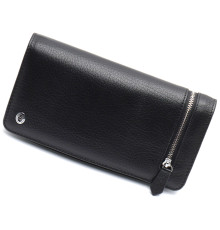 Чорний багатофункціональний чоловічий гаманець з натуральної шкіри МС291