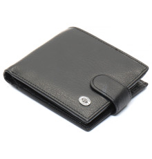 Чорне чоловіче портмоне з натуральної шкіри з фіксацією ST Leather ST103