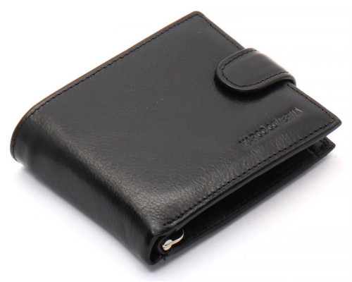 Чорне шкіряне чоловіче портмоне із затискачем для грошей Marco Coverna MC-2006H-1