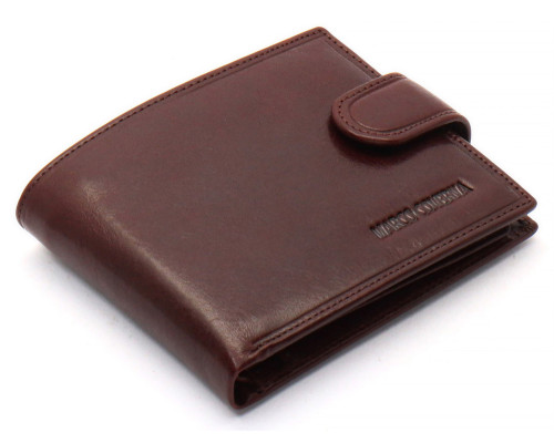 Коричневе чоловіче портмоне на кнопці з натуральної шкіри Marco Coverna B047-802
