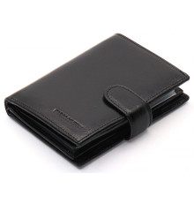 Чорне чоловіче портмоне з натуральної шкіри з відділенням під автодокументи Marco Coverna MC-2090H-1