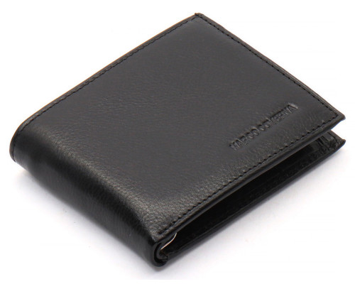 Чорне чоловіче портмоне з натуральної шкіри на магніті з затискачем Marco Coverna MC-030AH-1