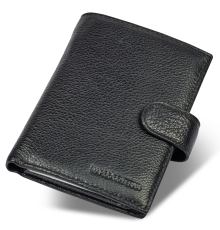 Чорний чоловічий гаманець вертикального типу з натуральної шкіри під документи Marco Coverna MC-5176-1
