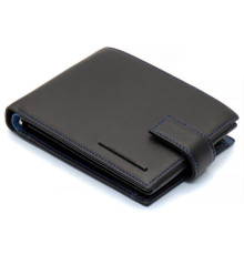 Чорний стильний чоловічий гаманець з блоком для документів із натуральної шкіри Marco Coverna MC-1006 A 1221
