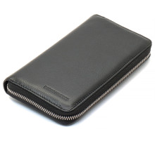 Черный мужской кошелек-клатч на молнии из натуральной кожи Marco Coverna MC-802-1