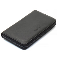 Чорний гаманець-клатч з блоком під картки під однією блискавкою з натуральної шкіри Marco Coverna МС-5901Q