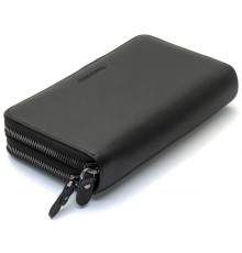 Чорний гаманець-клатч на дві блискавки з натуральної шкіри Marco Coverna B-5902B-1Q