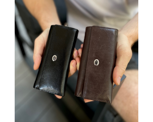 Чорна ключниця з натуральної шкіри із відділенням для грошей ST Leather B416