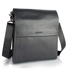 Чоловічий шкіряний месенджер 23х26х6, сумка планшет через плече BEXHILL TD-18621 чорний