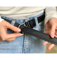 Класичний чорний ремінь 7096